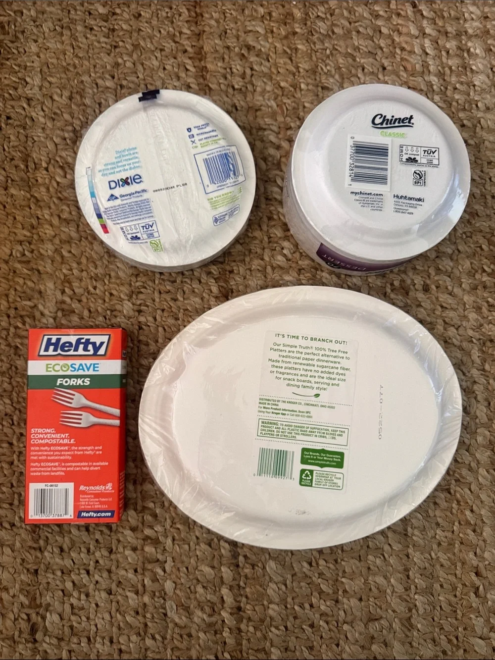 NWT White plates Platters, desert plates appetizer plates bundle of 140 forks 24